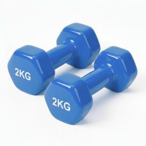 Mancuerna De Vinilo 2Kg 2 Pesas Plastificadas Azul