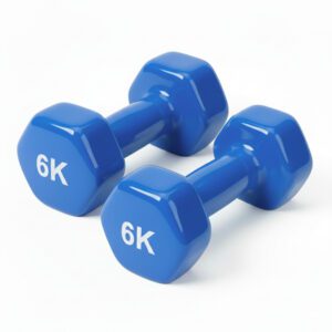 Mancuerna De Vinilo 6Kg 2 Pesas Plastificadas Azul