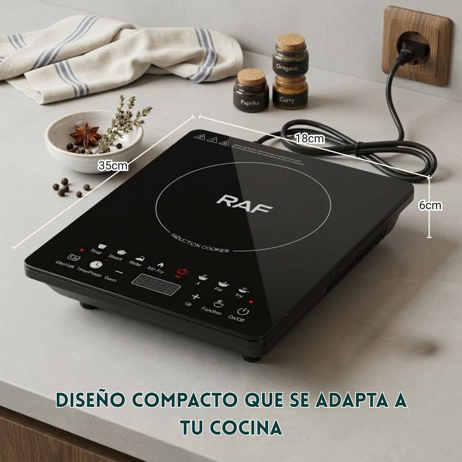 Cocina de Inducción RAF-8104 2200W Digital con Temporizador - Imagen 4