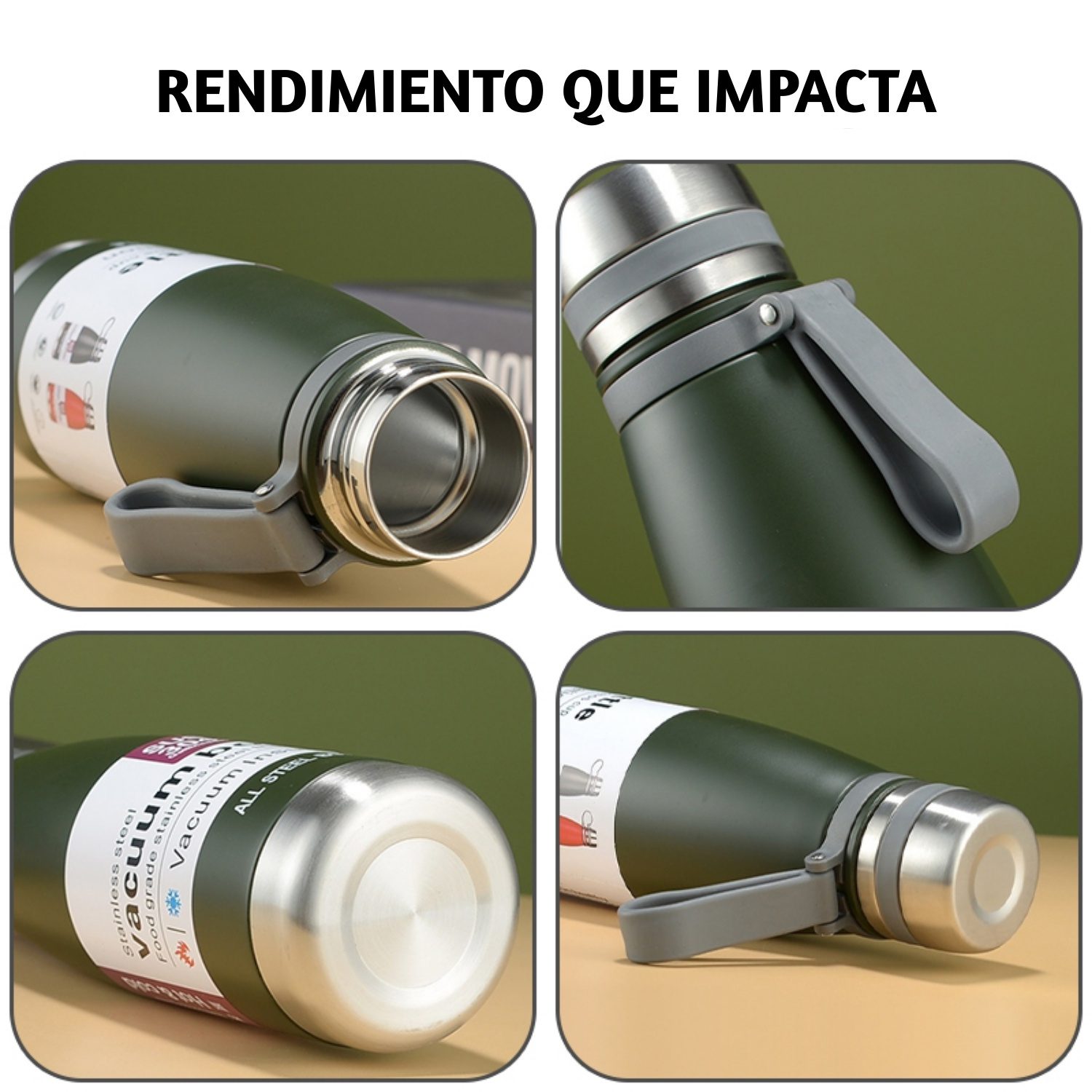 Termo Tomatodo De 600 ML Acero Inoxidable Color Verde - Imagen 3