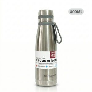 Termo Tomatodo De 800 ML Acero Inoxidable Color Plateado