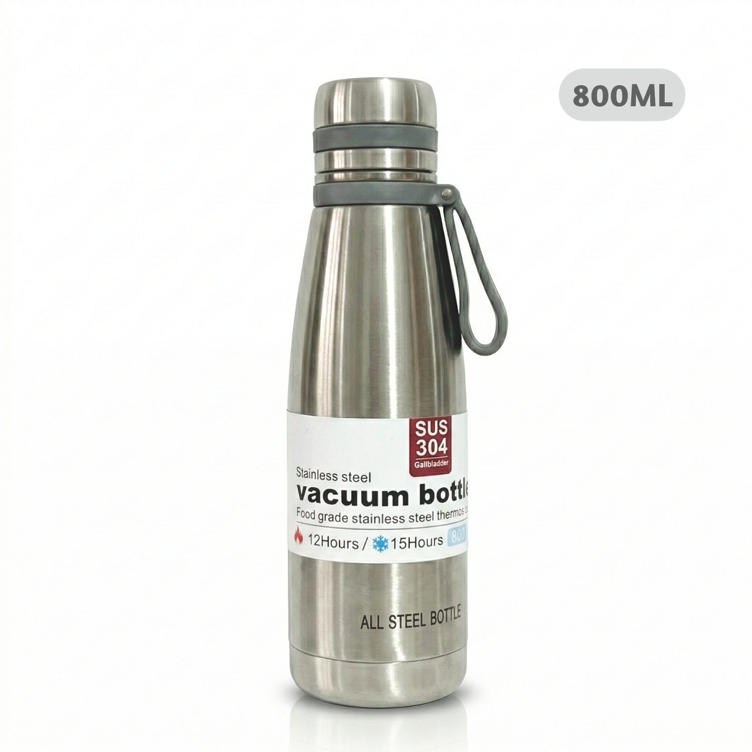 Termo Tomatodo De 800 ML Acero Inoxidable Color Plateado