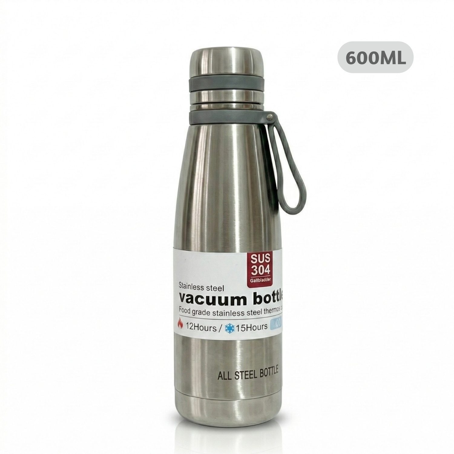 Termo Tomatodo De 600 ML Acero Inoxidable Color Plateado
