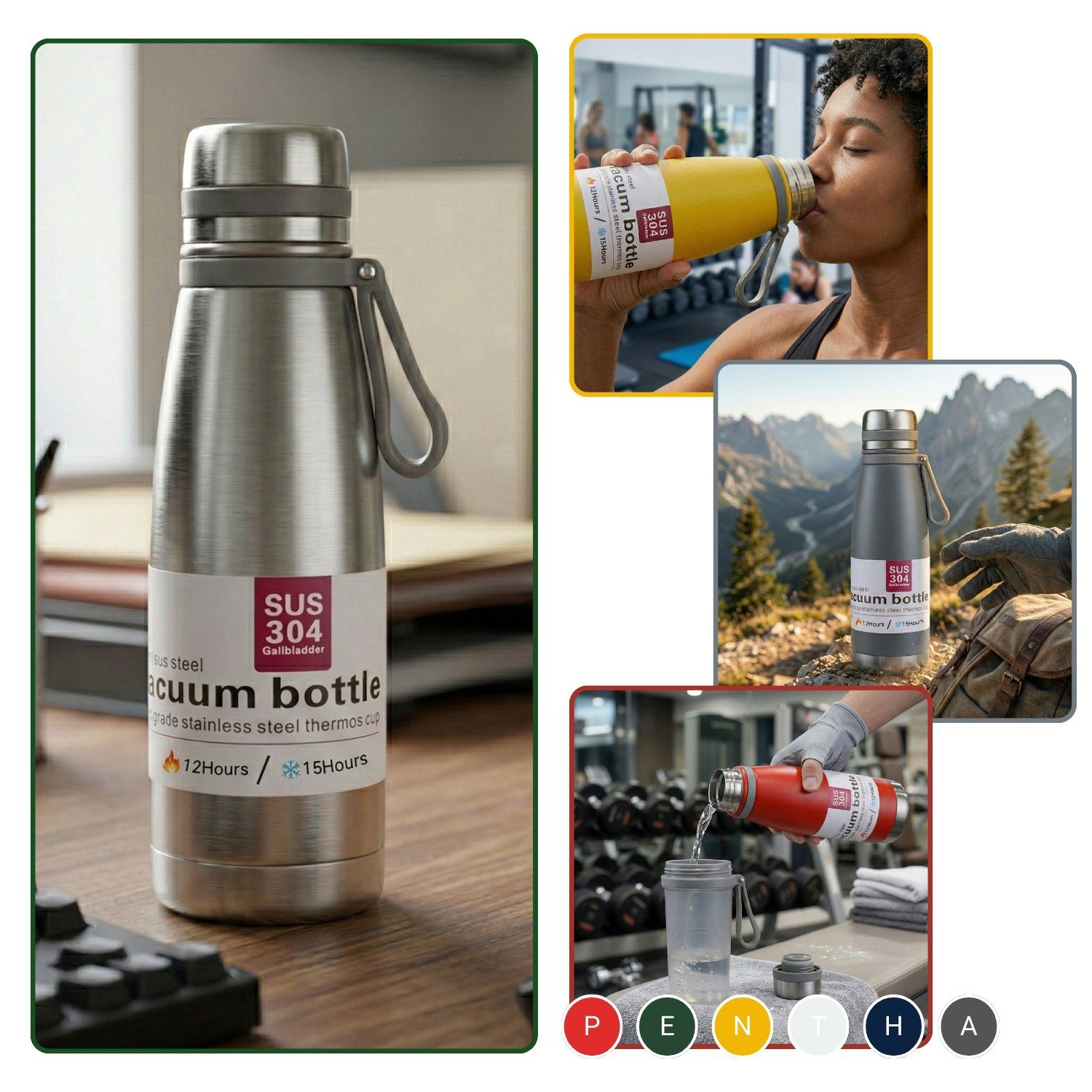 Termo Tomatodo De 1.2 Litros Acero Inoxidable Color Plateado - Imagen 4