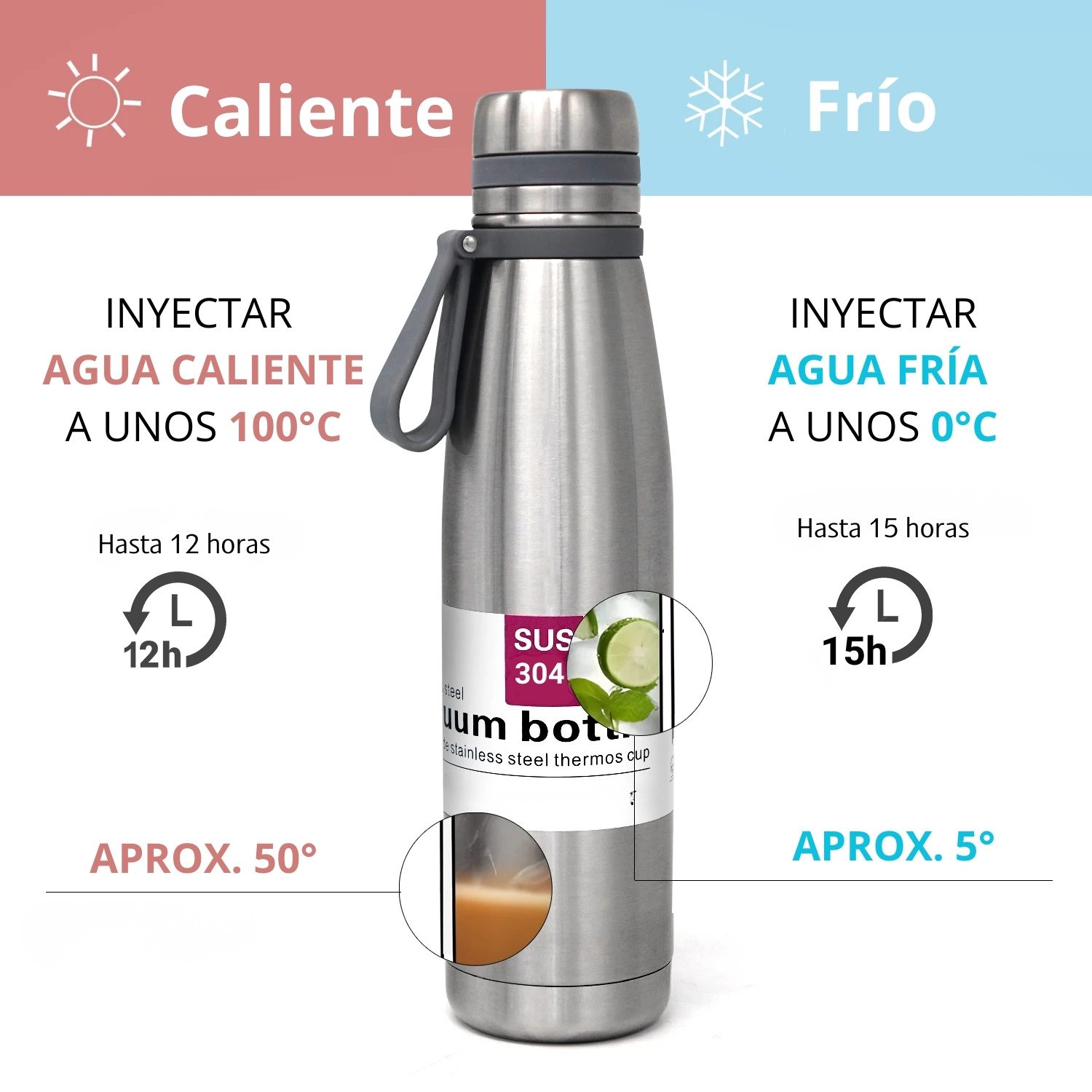 Termo Tomatodo De 1.2 Litros Acero Inoxidable Color Plateado - Imagen 5