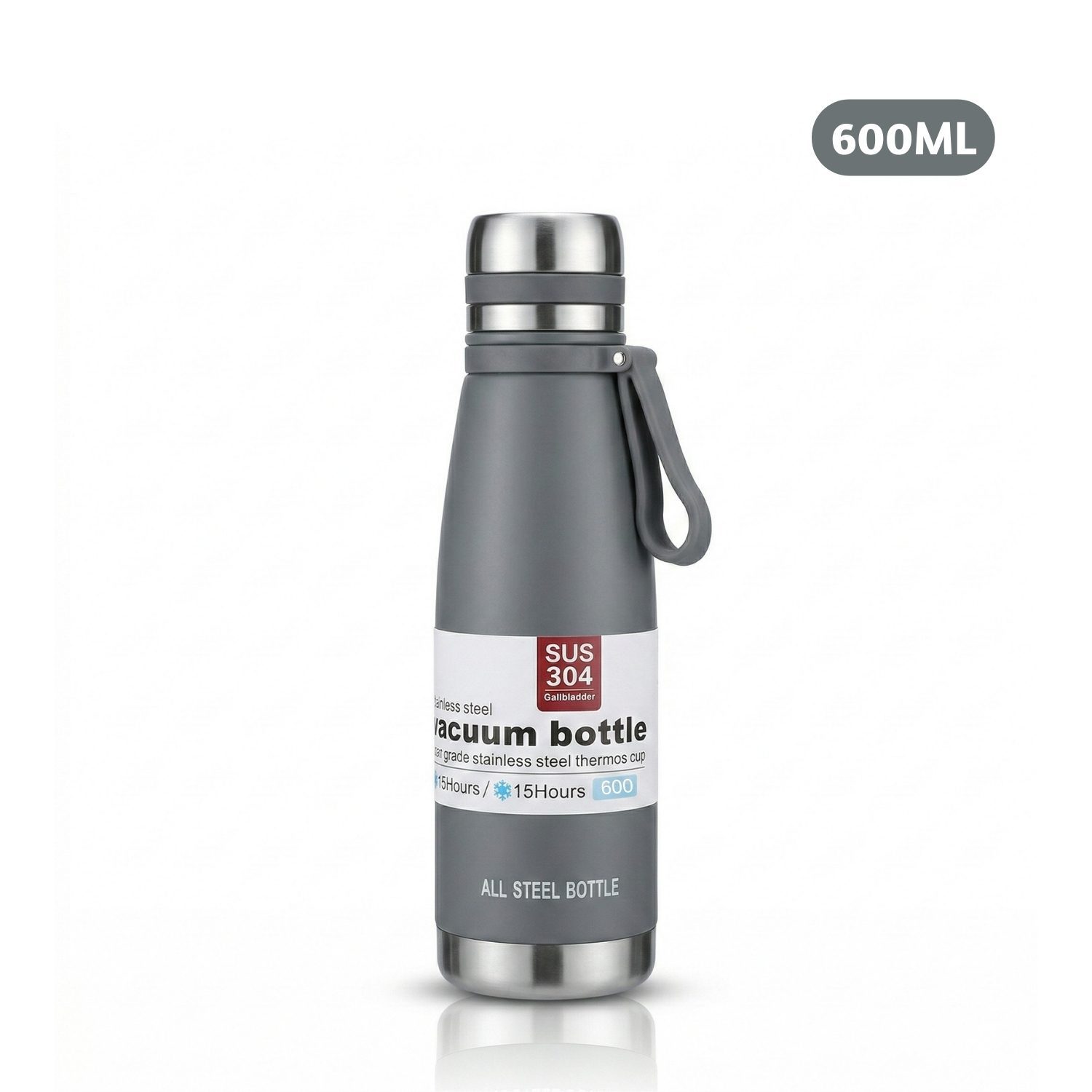Termo Tomatodo De 600 ML Acero Inoxidable Color Plomo
