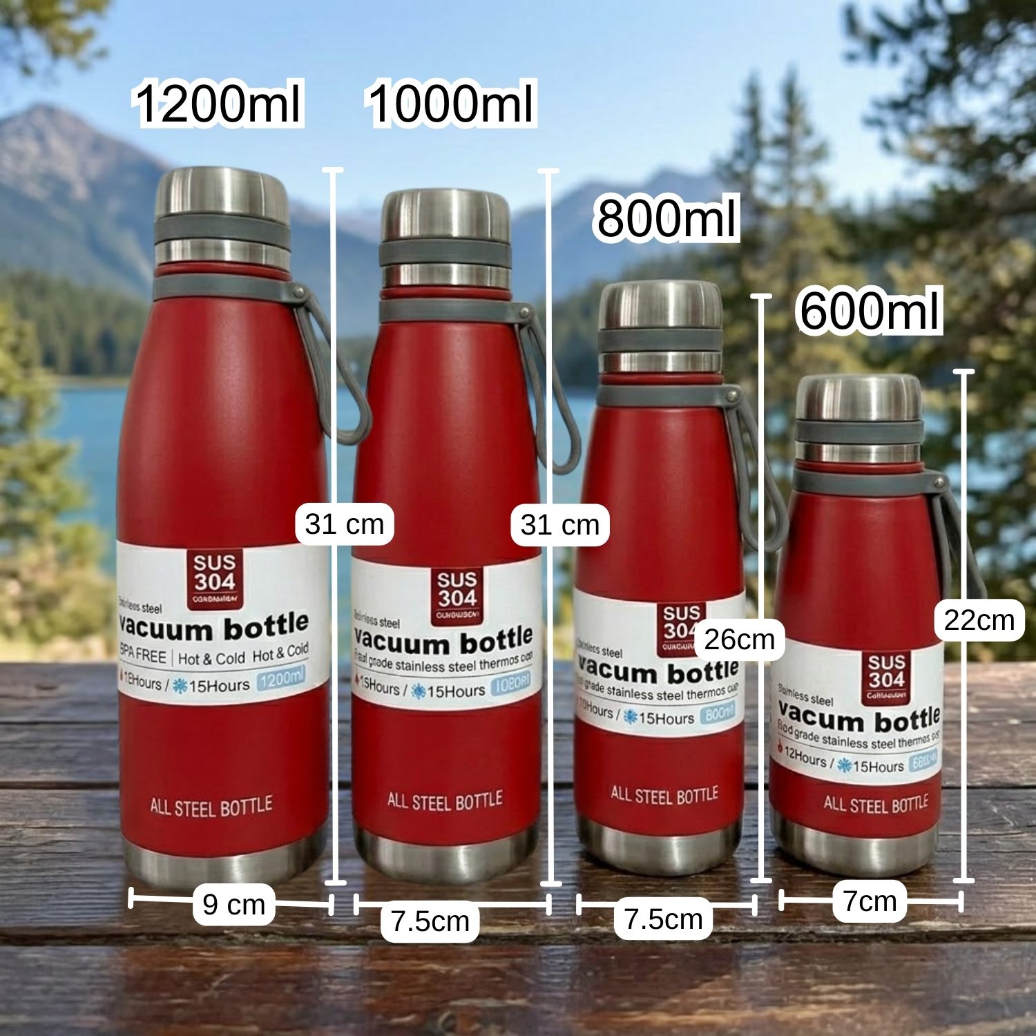 Termo Tomatodo De 1 Litro Acero Inoxidable Color Rojo - Imagen 5