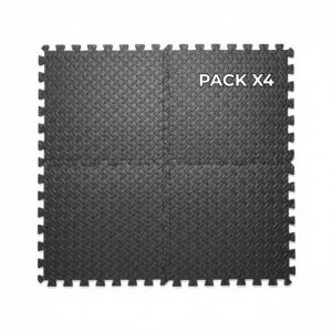 Piso de Goma 15mm para Gimnasio 60x60 cm Set X4