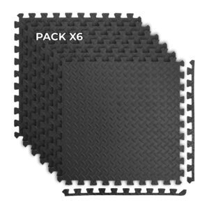 Piso de Goma 15mm para Gimnasio 60x60 cm Set X6