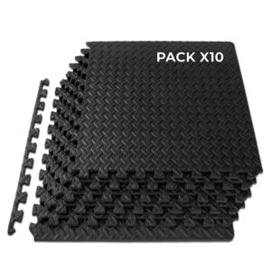 Piso de Goma 15mm para Gimnasio 60x60 cm Set X10