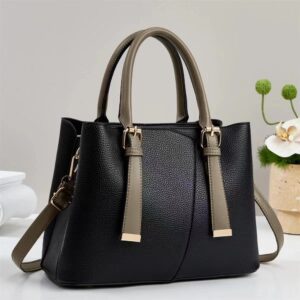 Bolso Tote Elegante Cuero PU Organizada y Versátil - Negro
