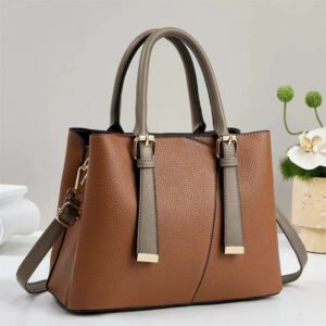 Bolso Tote Elegante Cuero PU Organizada y Versátil - Camel