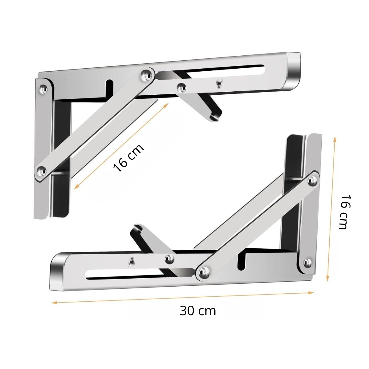 Repisa, Soporte, Ángulo Plegable Push 30cm Pack X6 - Imagen 2