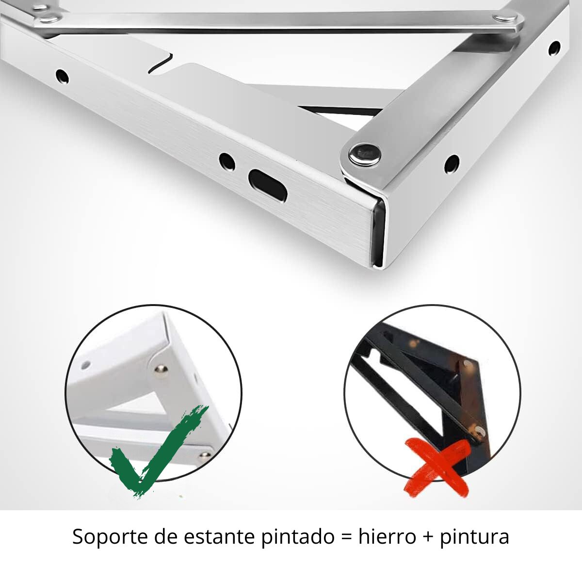 Repisa, Soporte, Ángulo Plegable Push 30cm Pack X6 - Imagen 6