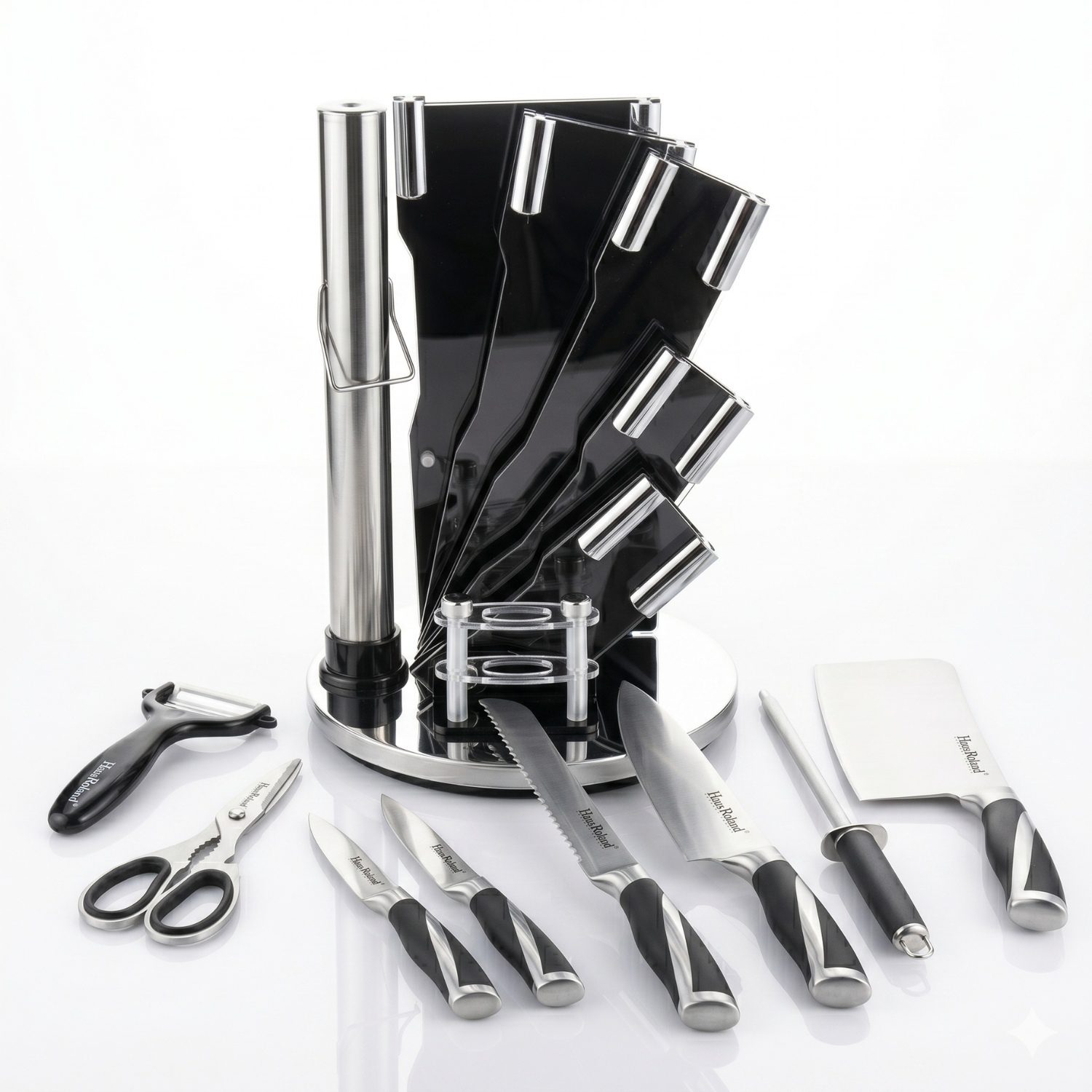 Juego De Cuchillos Haus Roland 9 Pzs Con Base Giratoria - Imagen 2