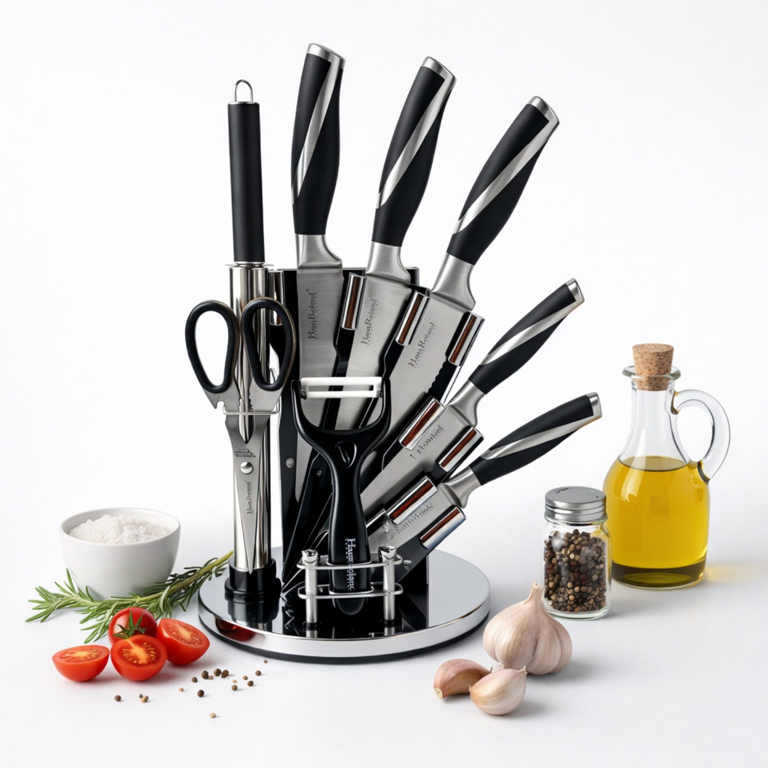 Juego De Cuchillos Haus Roland 9 Pzs Con Base Giratoria - Imagen 4