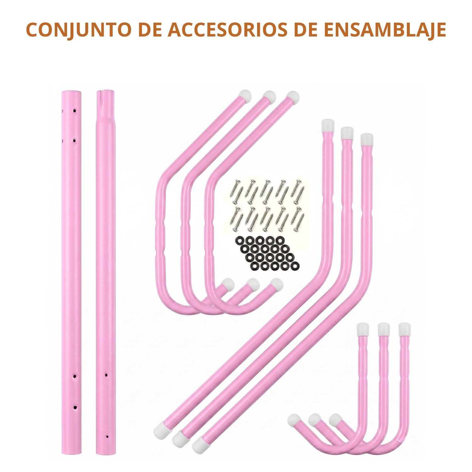Perchero Organizador de Pie para Ropa, Sombrero y Carteras Rosa - Imagen 5