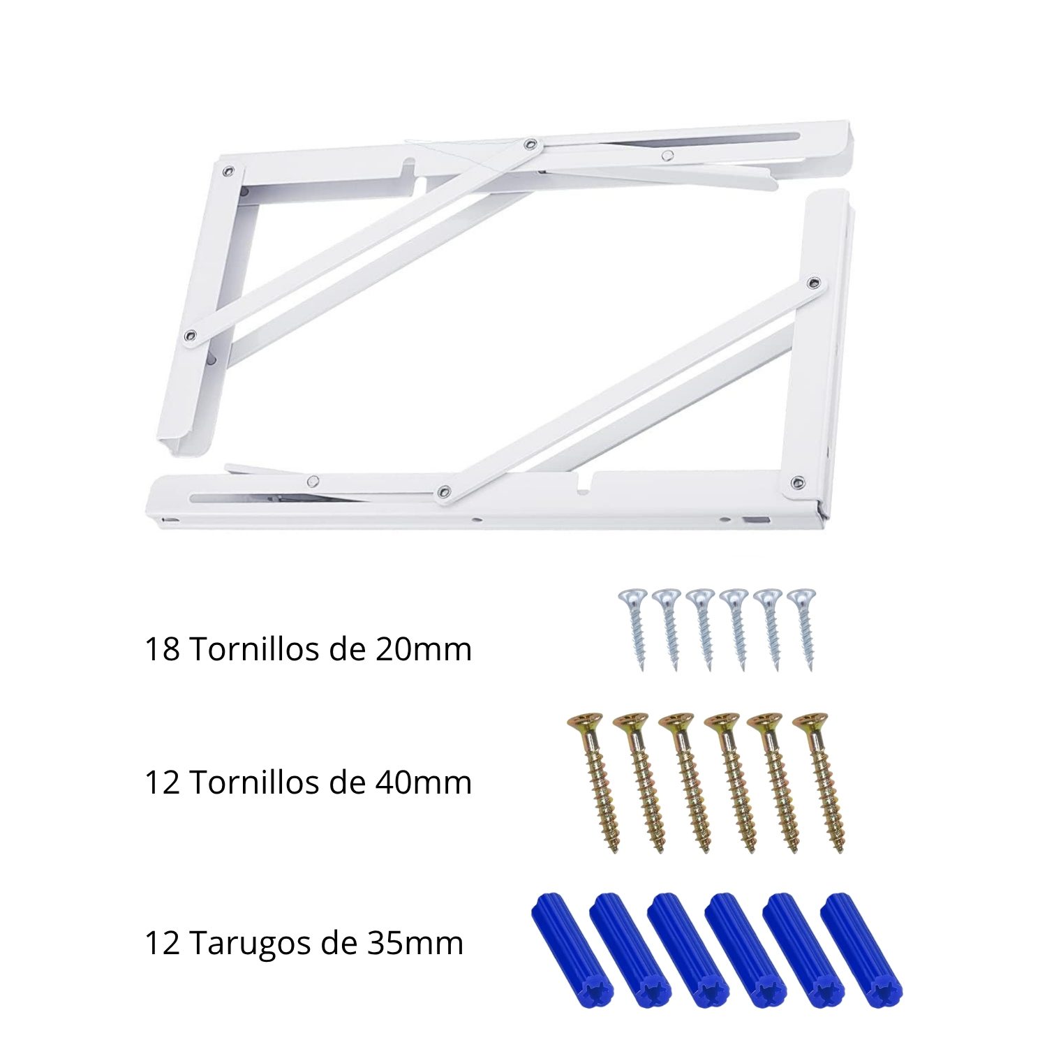 Repisa, Soporte, Ángulo Plegable Push 40cm Pack X6 - Imagen 3