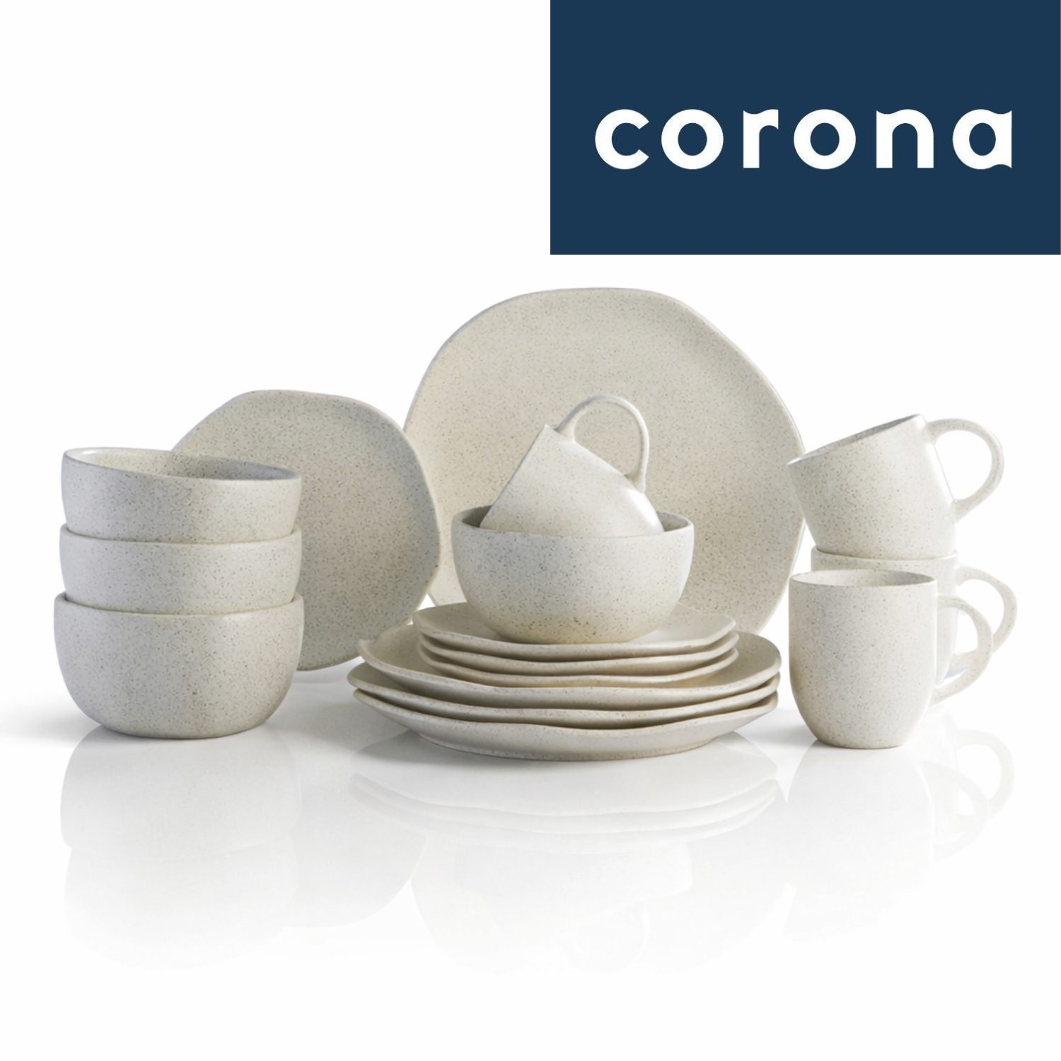 Vajilla Corona Orion 16 Piezas Cerámica Estilo Artesanal