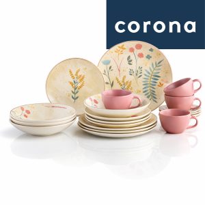 Vajilla Corona Arabella 20 Piezas Diseño Floral