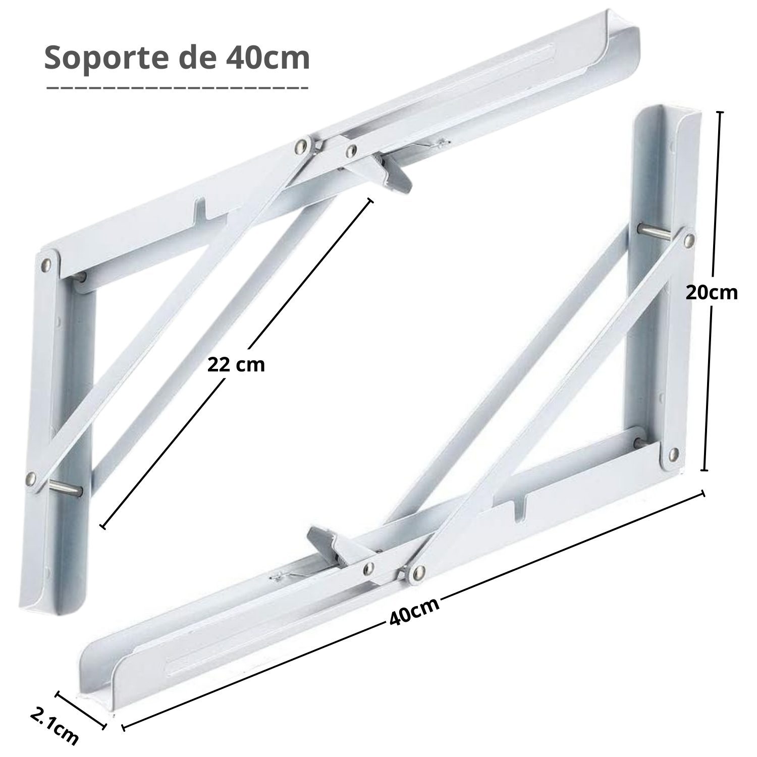 Repisa, Soporte, Ángulo Plegable Push 40cm Pack X6 - Imagen 2