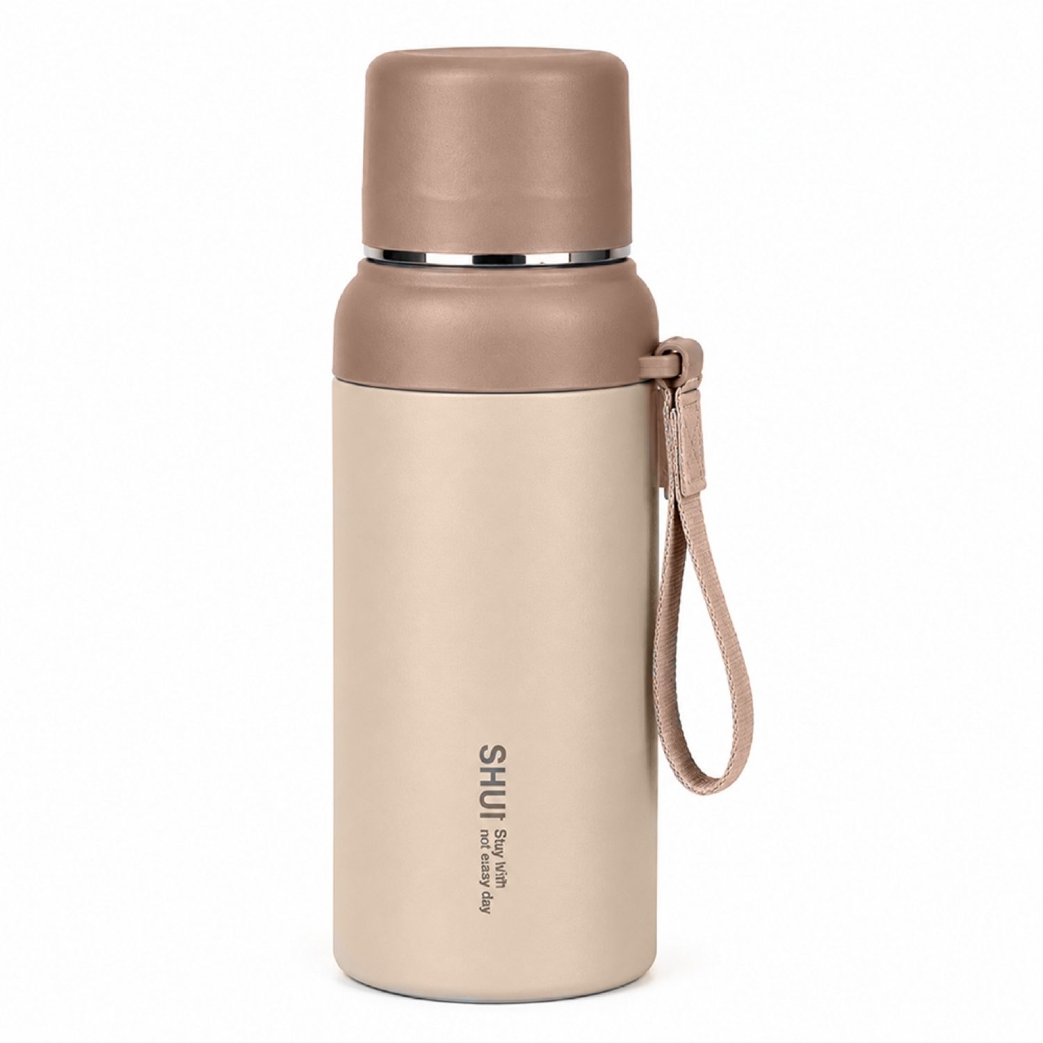 Termo Botella de Acero Inoxidable 600ml Beige