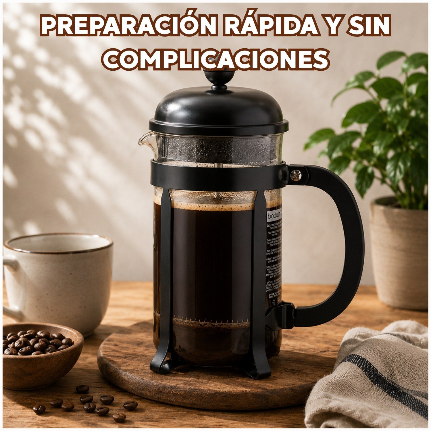 Cafetera Prensa Francesa Bodum Chambord 1000 ml | Café con extracción completa - Imagen 3
