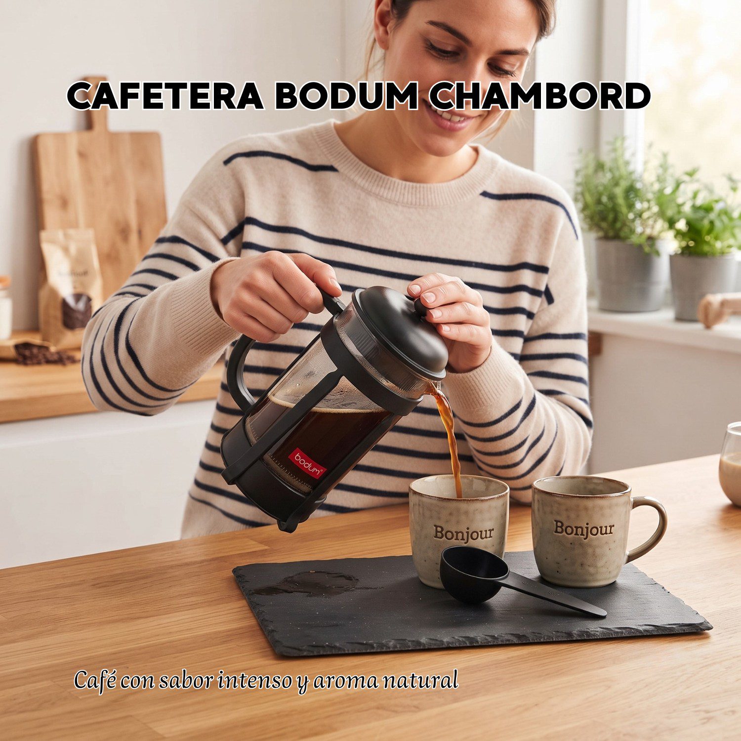 Cafetera Prensa Francesa Bodum Chambord 1000 ml | Café con extracción completa - Imagen 4