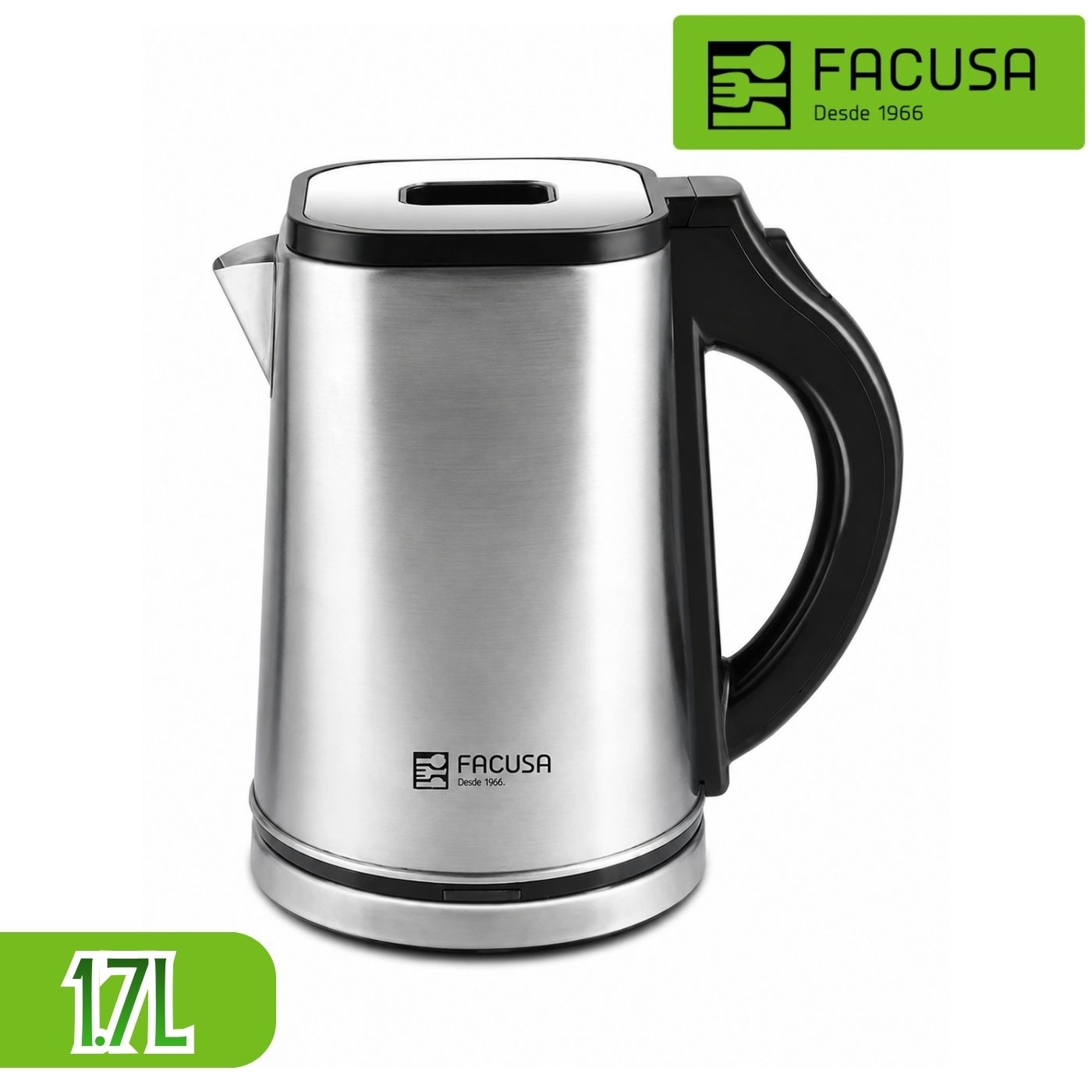Hervidor Eléctrico de Acero Inoxidable Facusa 1.7L