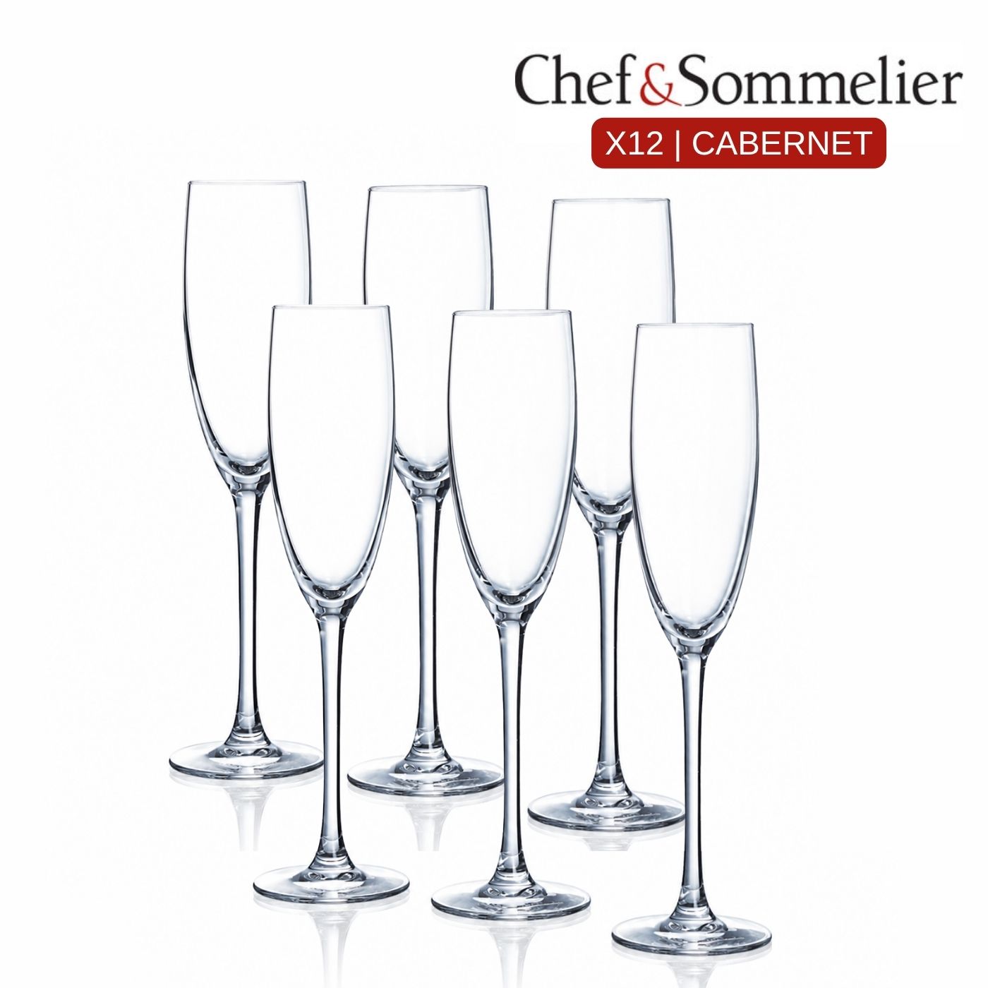 Copa Flauta Cristal 160ml Cabernet -X12 Copas Champagne