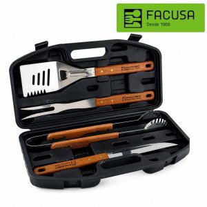 Kit Parrillero Facusa con 4 Utensilios y Maletín