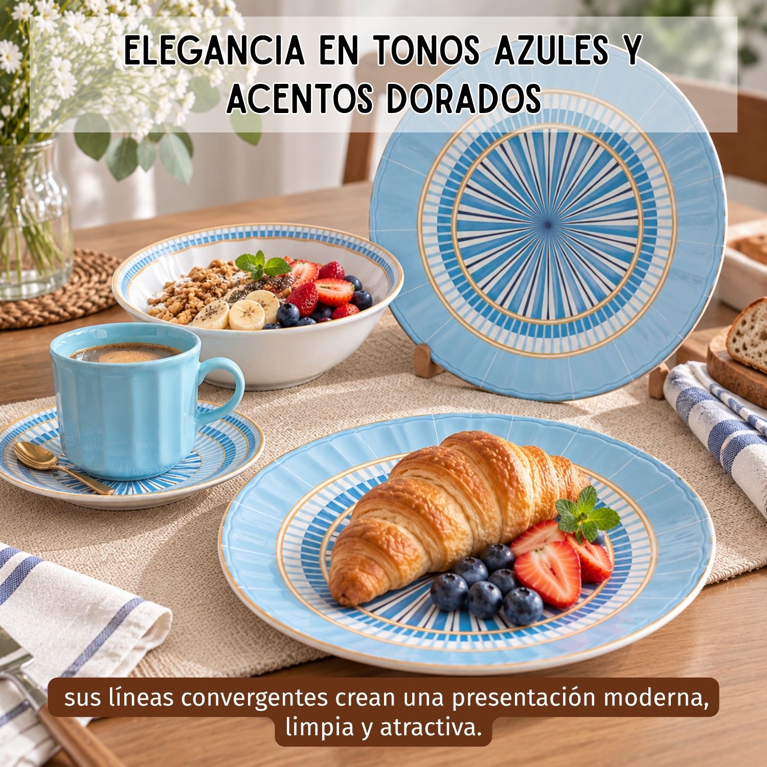 Vajilla Corona Azura 16 piezas para 4 Personas - Imagen 2