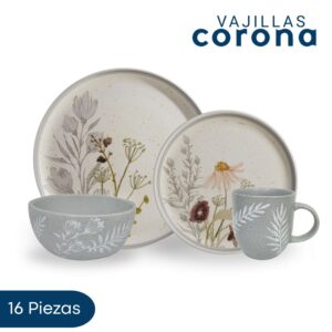Vajilla Anastasia Corona 16 Piezas para 4 Personas