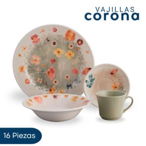 Vajilla Corona Aroma 16 Piezas para 4 Personas