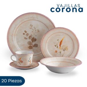 Vajilla Corona Amorette 20 piezas para 4 Personas