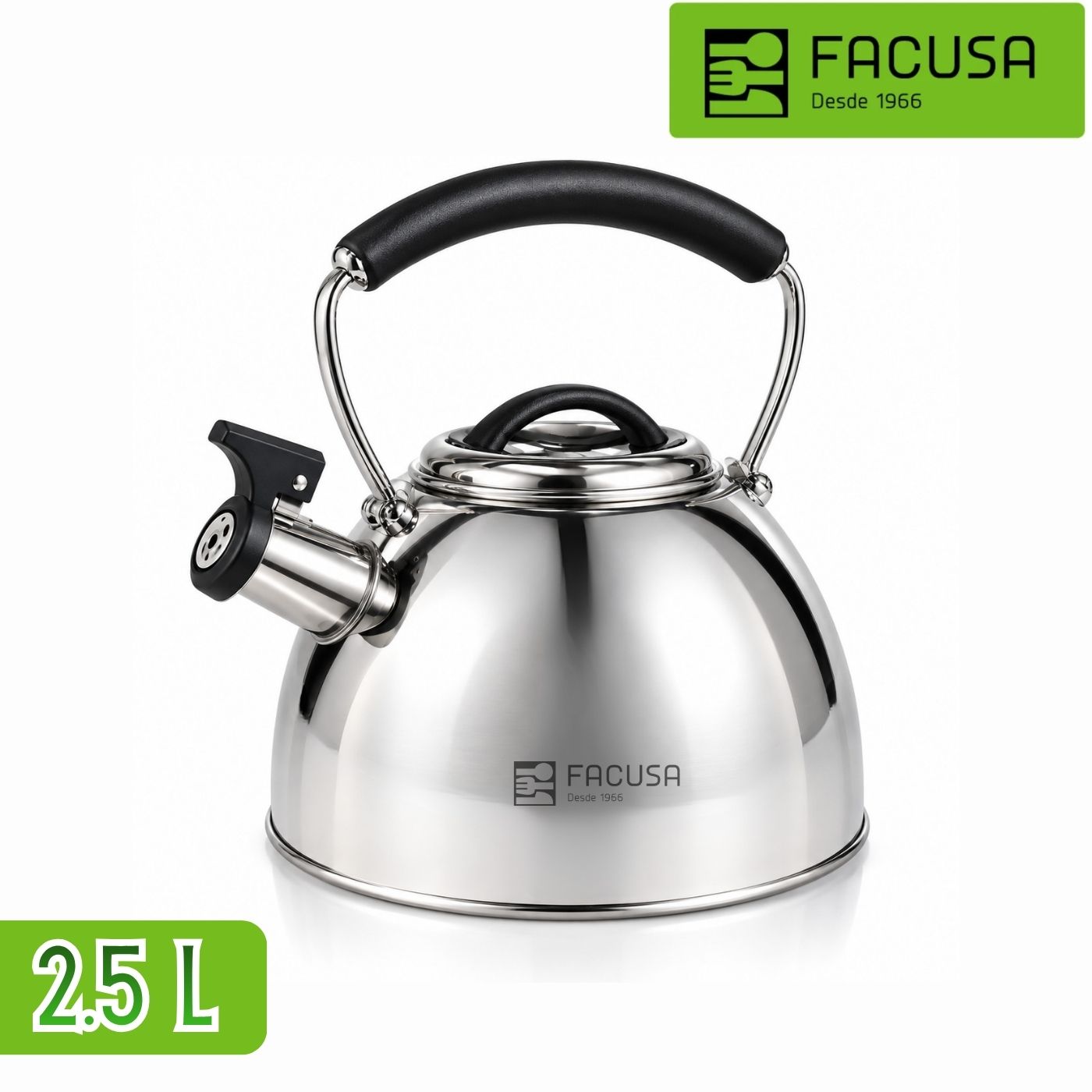 Tetera Facusa Essential 2.5L de Acero con Silbato