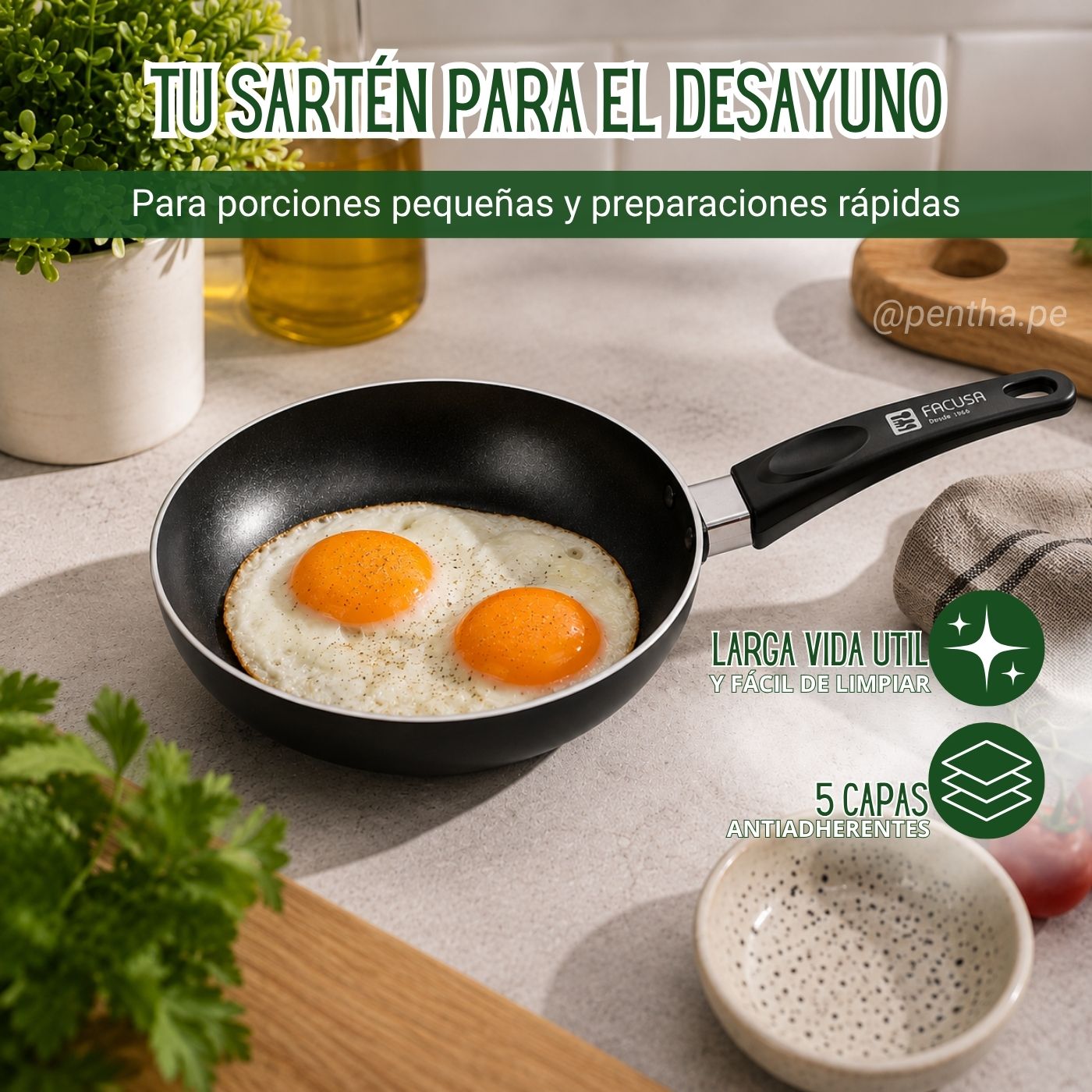 Sartén Antiadherente Facusa Nova 18cm - Imagen 3